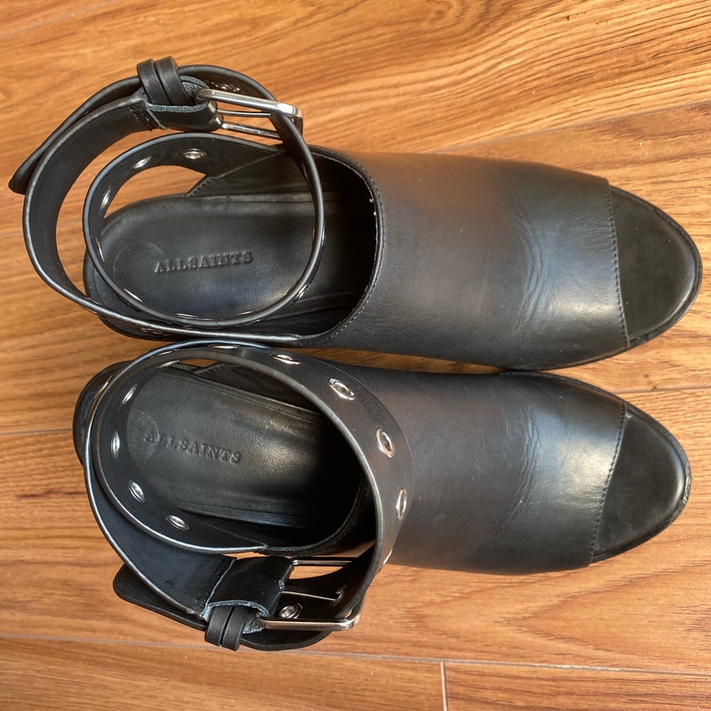 ALL SAINTS Pomola leather heeled sandals - Picture 6 of 8